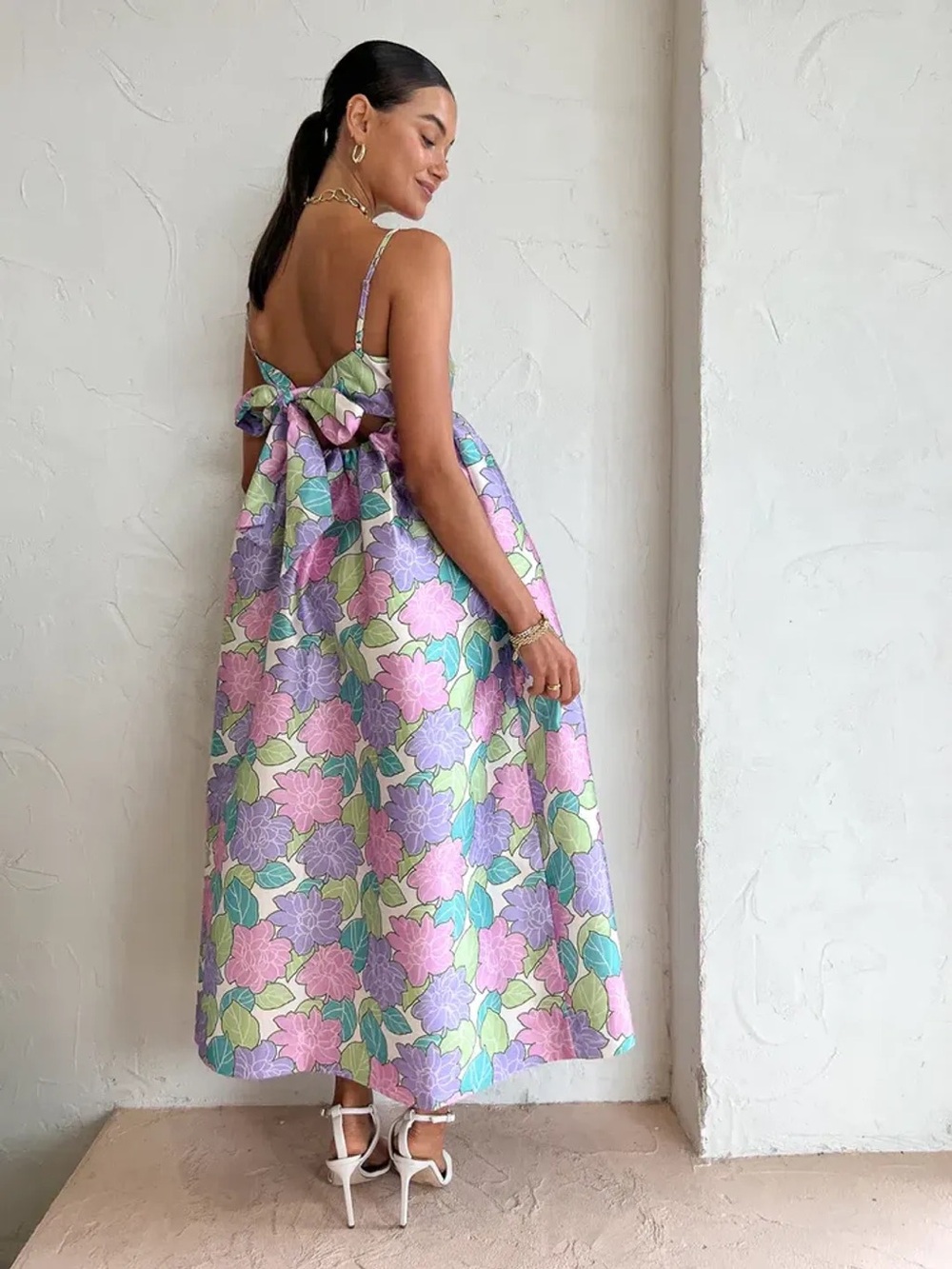 Alemais Luella Floral Maxi Dress in Pink, Lavender, Green, Teal - Picture 4 of 7